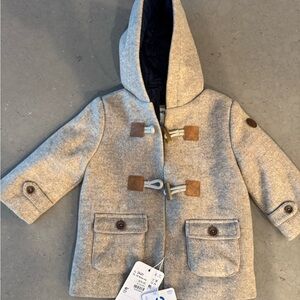 Mayoral Tan and Brown Kids Pea Coat- 9M